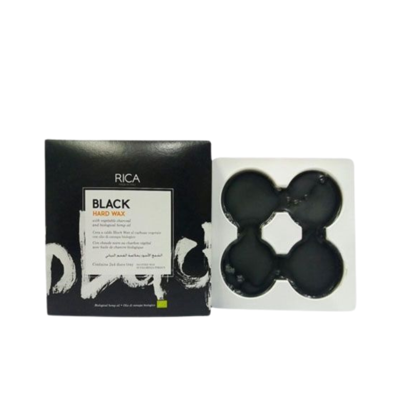 RICA Black Hard Wax Tray 1000gm available at Ricawax.pk – professional stripless hard wax